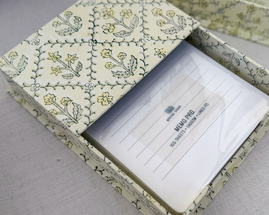 Dandelion Desk Set — Memo Pad Box & Pencil Case