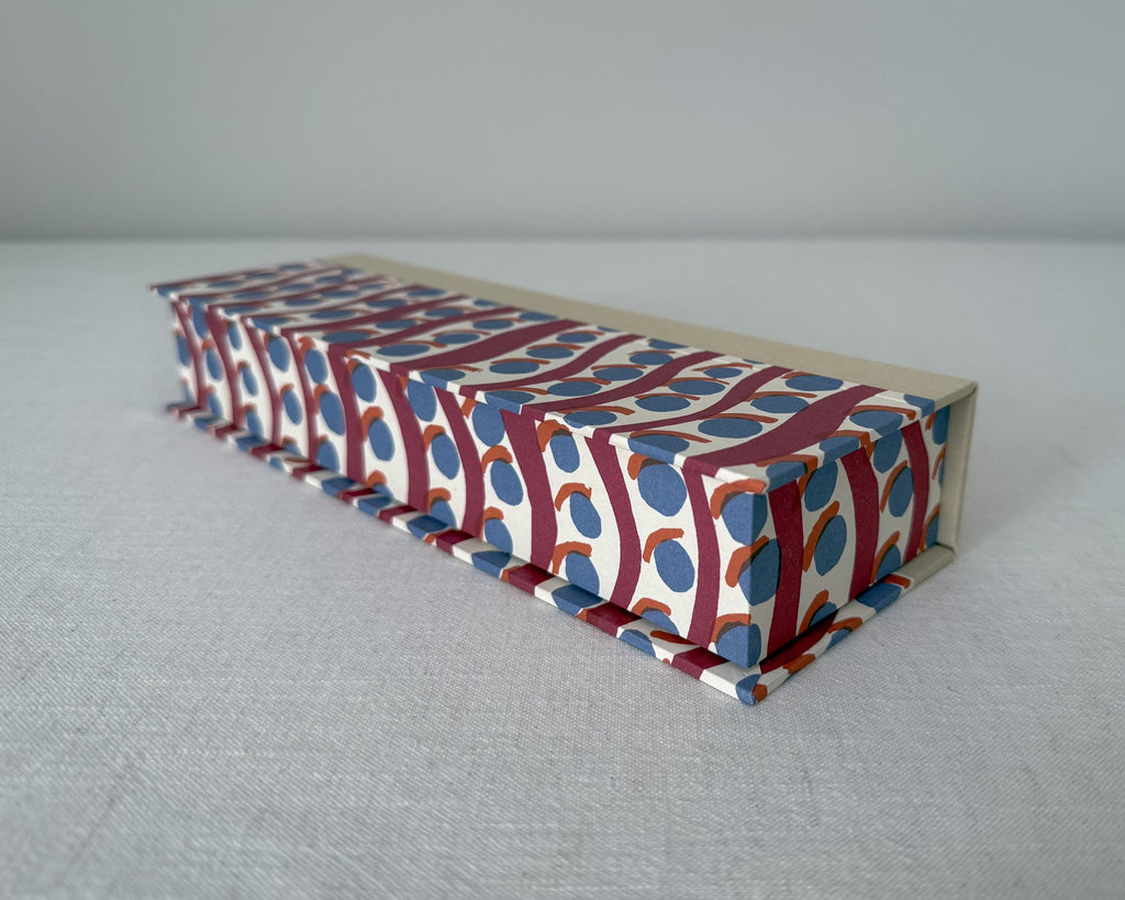 Burgundy & Blue Desk Organiser — Large
