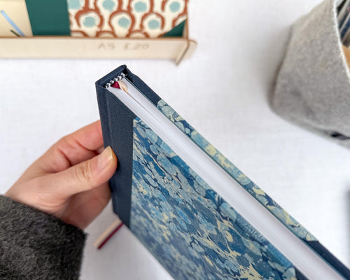 Blue Marbled Hardcover Notebook — A5