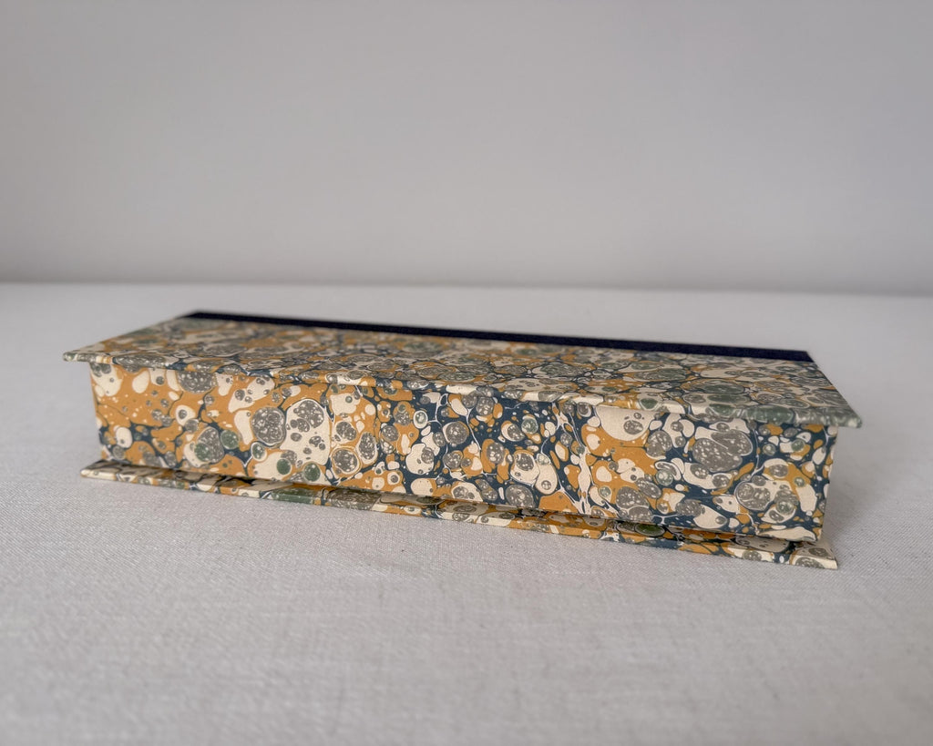 Mustard Yellow Marbled Desk Organiser — Large