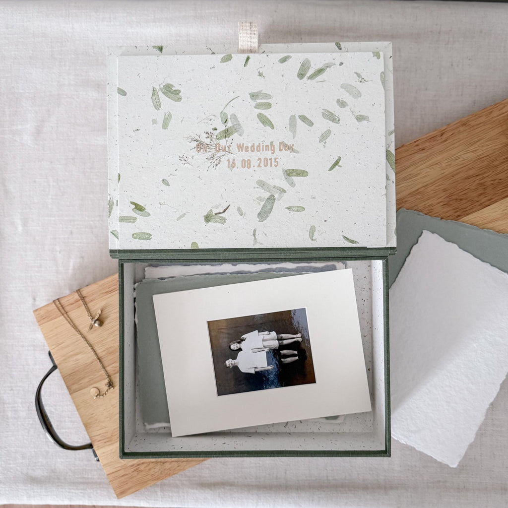Personalised Wedding Memory Box — Sage Green