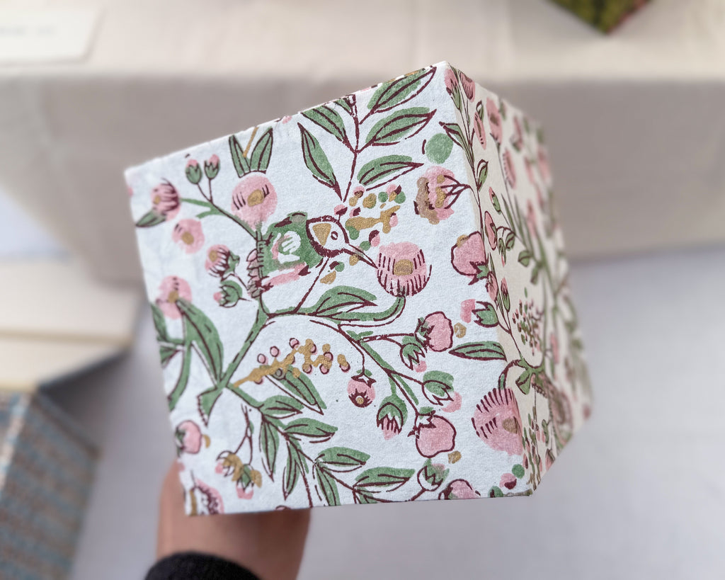 Pink Floral Tissue Box Cover