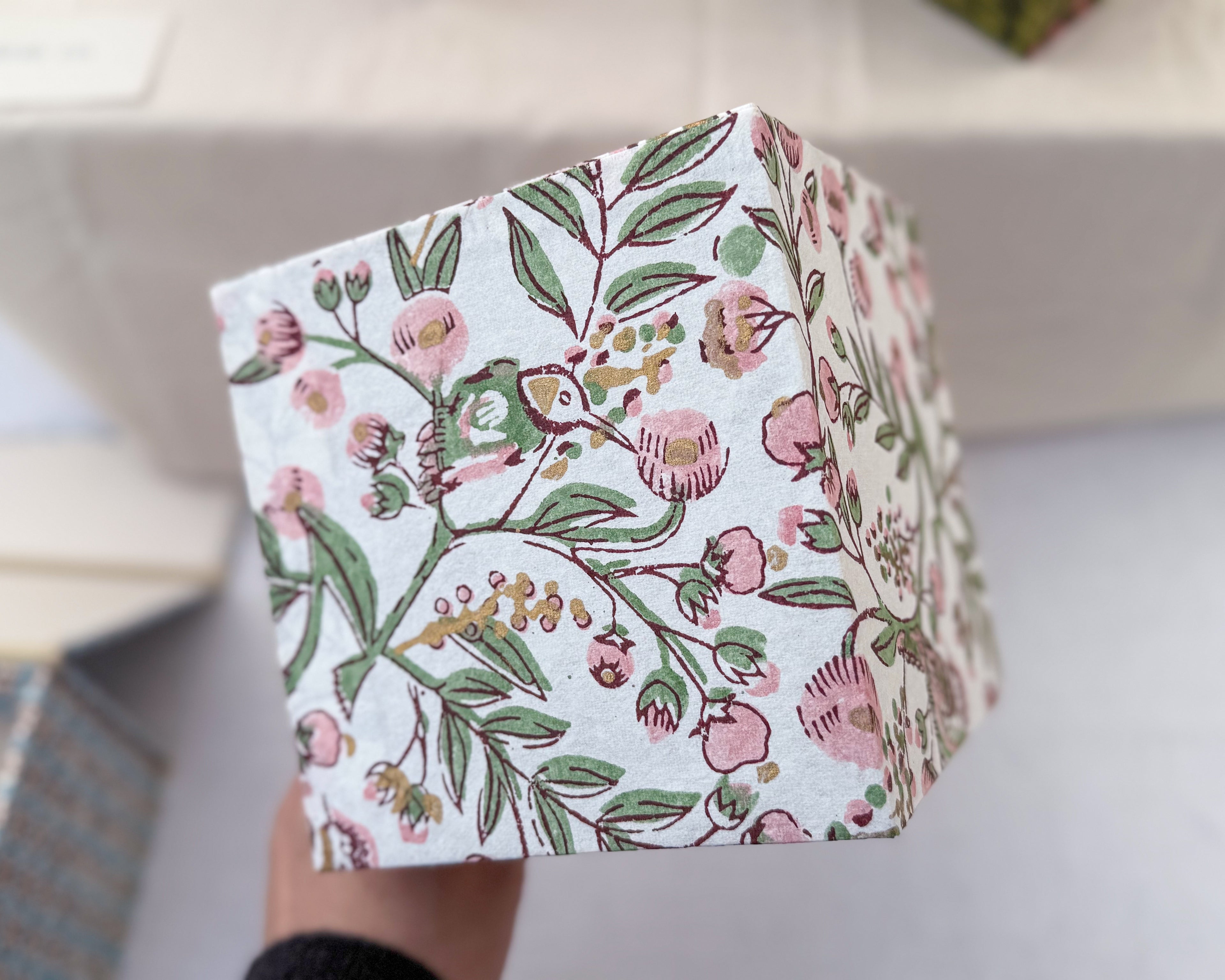 Pink Floral Tissue Box Cover