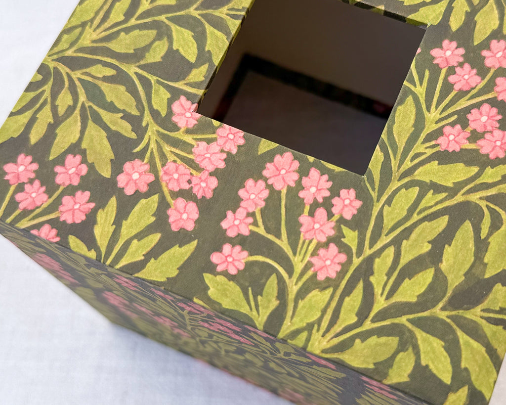 Pink Floral Tissue Box Cover