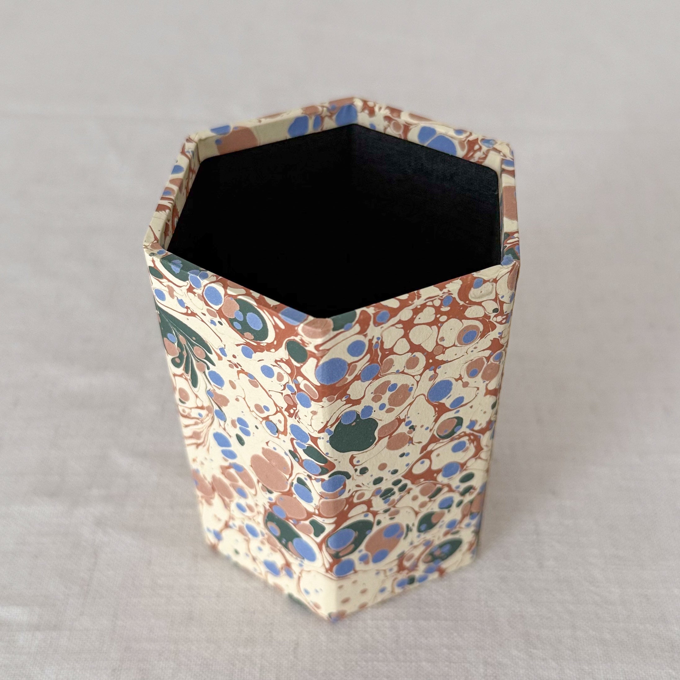 Marbled Hexagonal Pen Pot