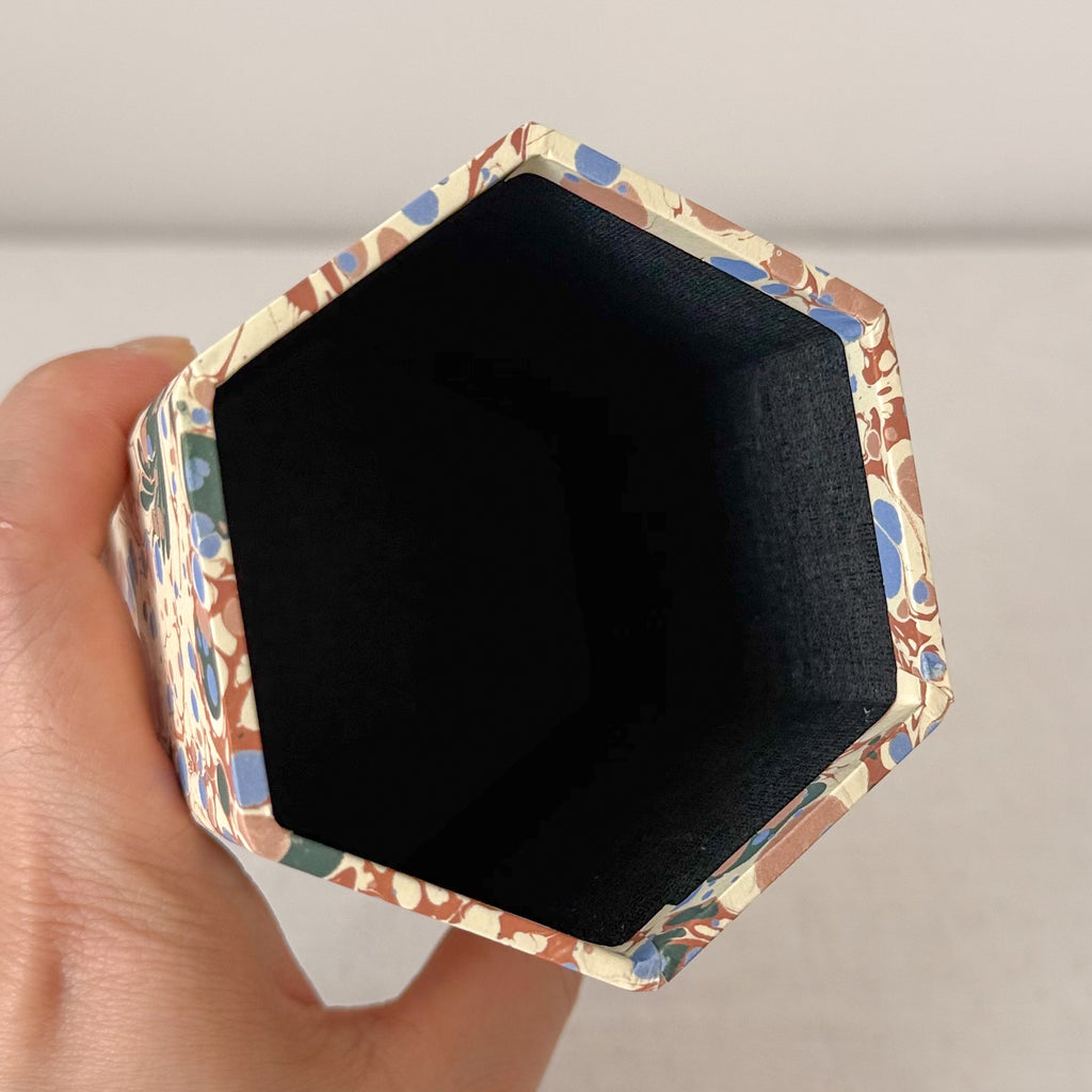 Marbled Hexagonal Pen Pot