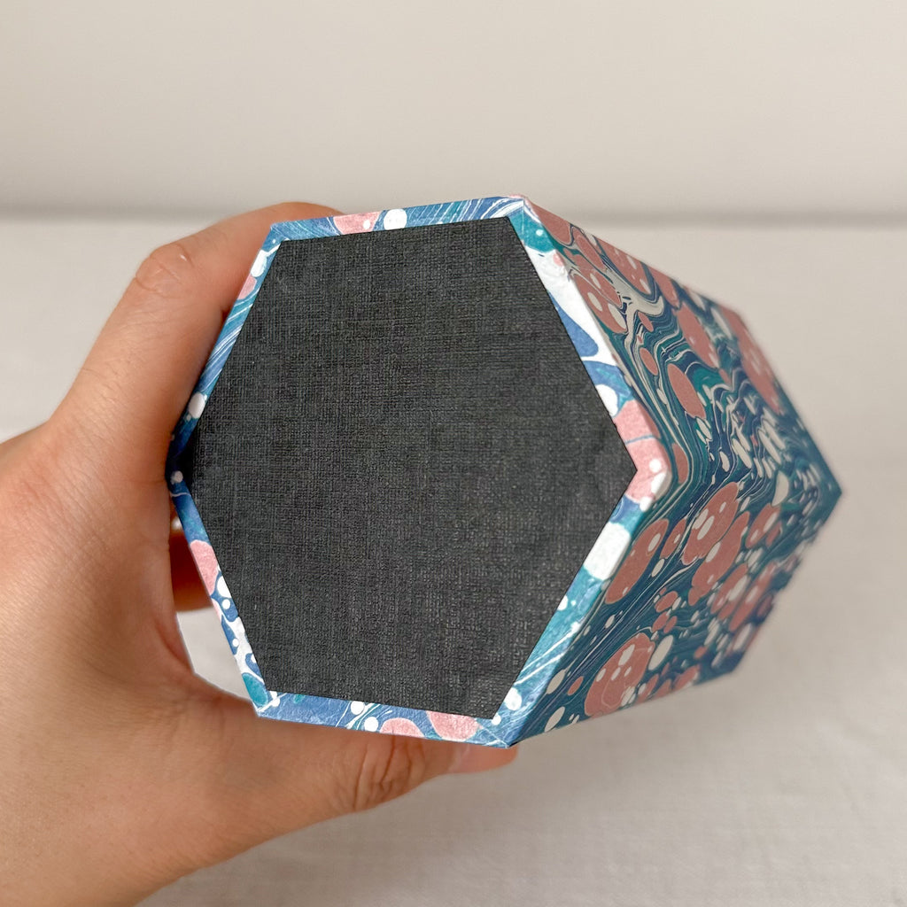 Marbled Hexagonal Pen Pot