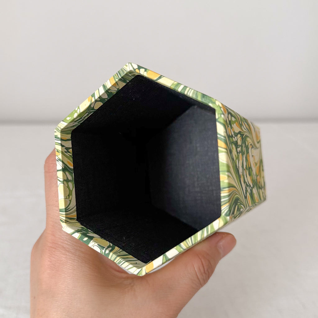 Marbled Hexagonal Pen Pot