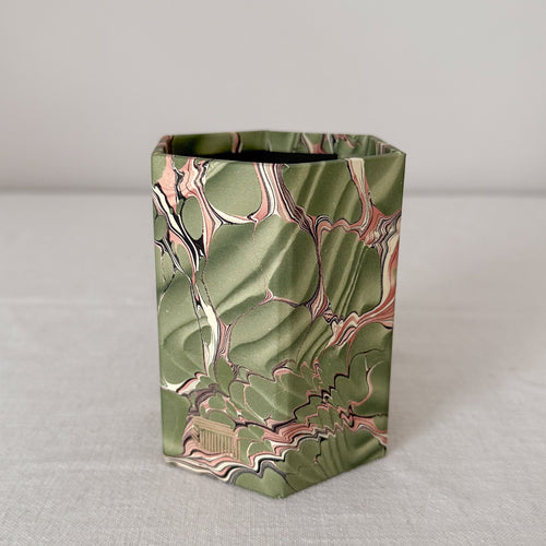 Marbled Hexagonal Pen Pot