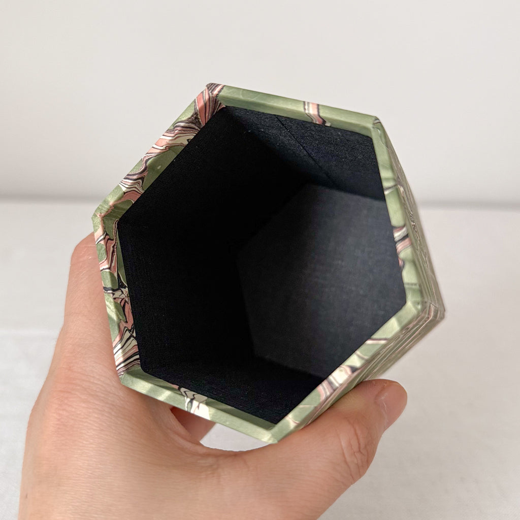 Marbled Hexagonal Pen Pot