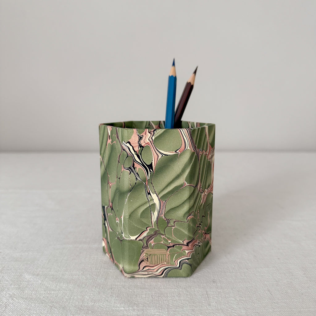 Marbled Hexagonal Pen Pot