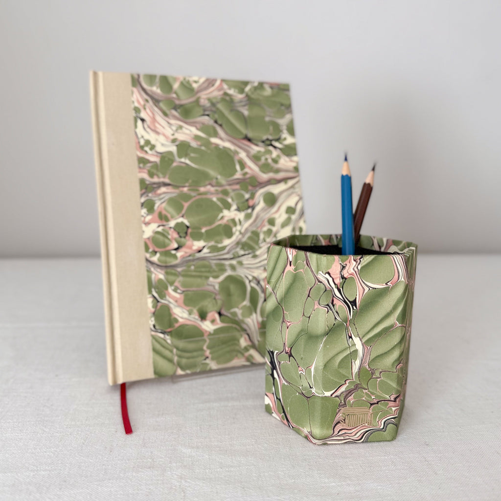 Marbled Hexagonal Pen Pot