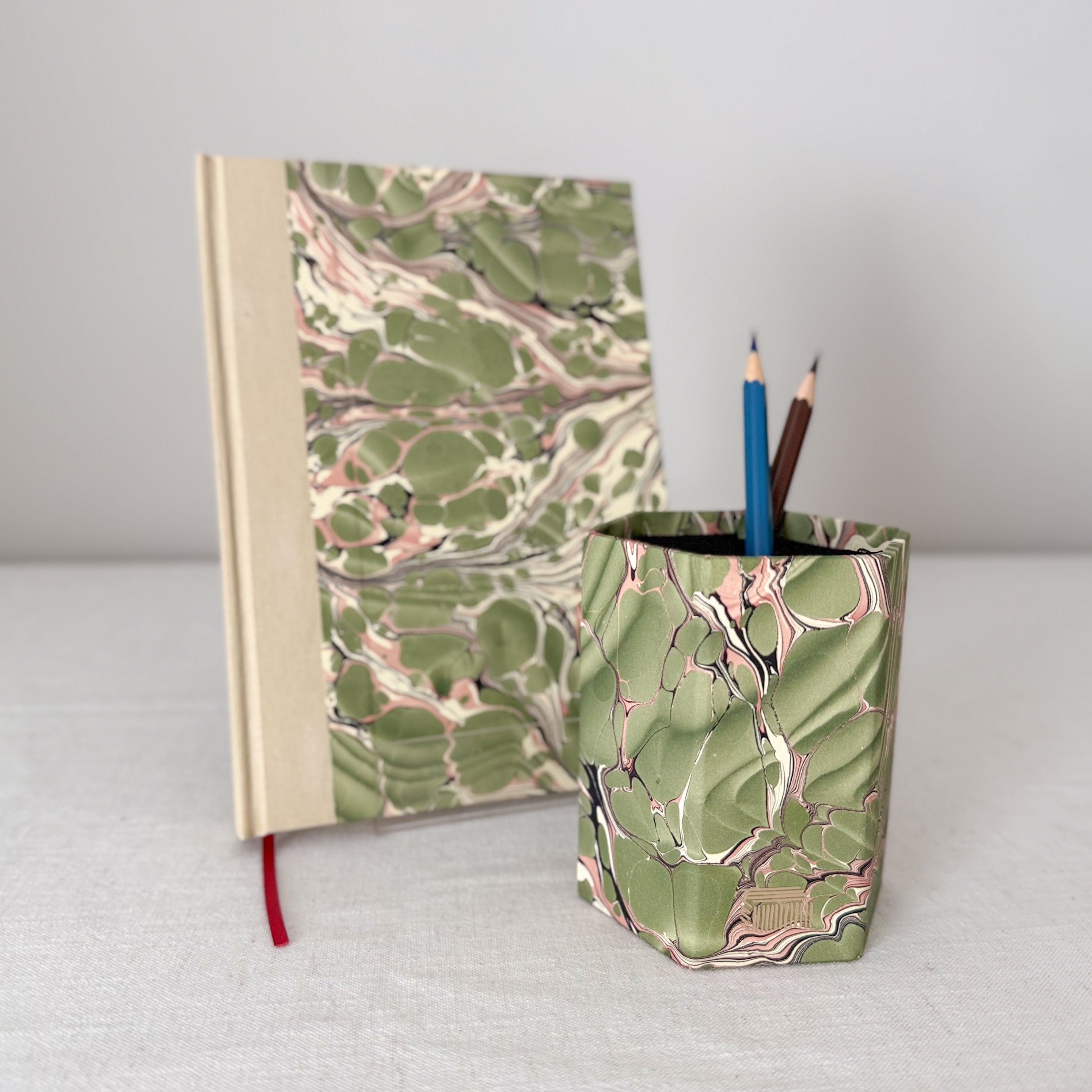 Marbled Hexagonal Pen Pot