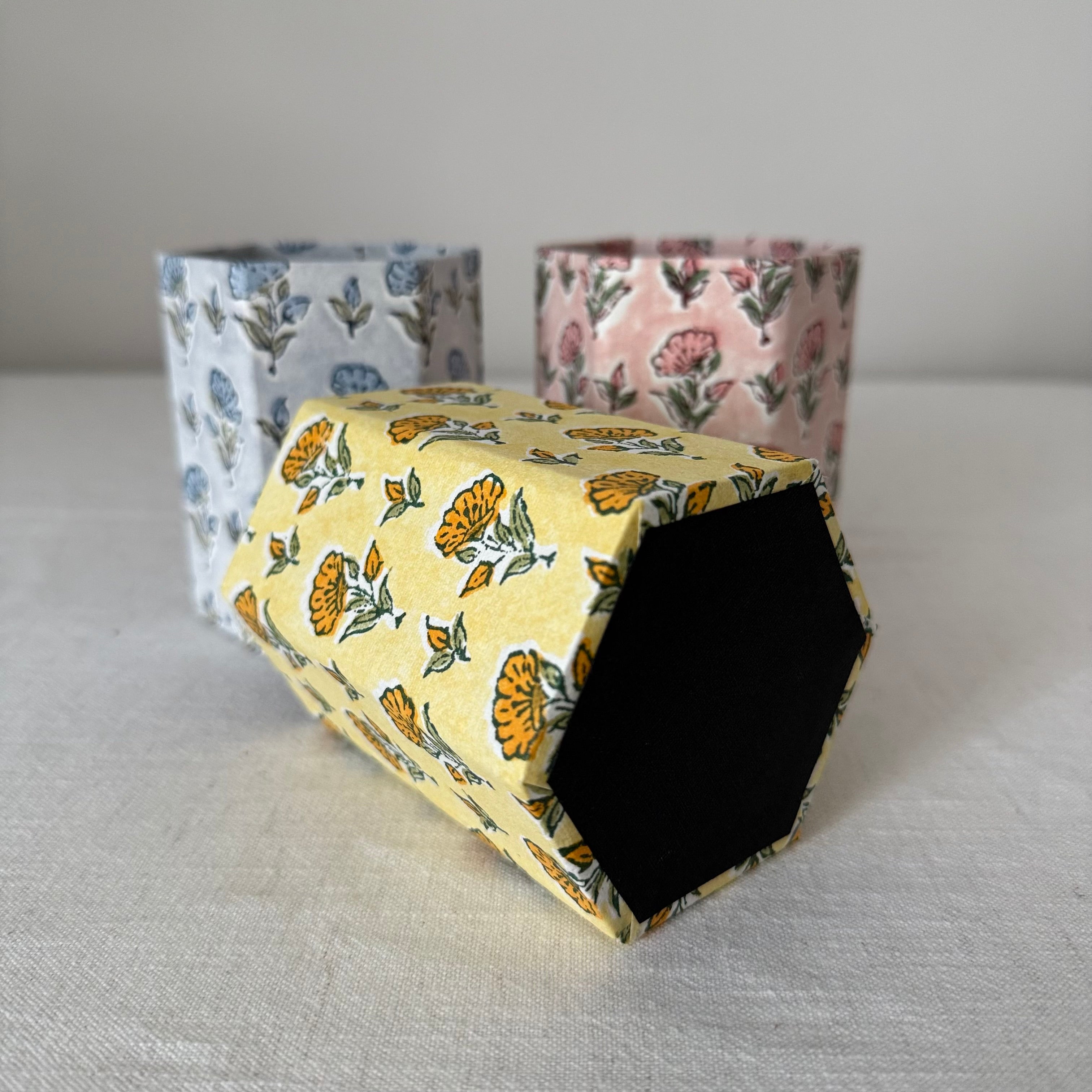 Floral Hexagonal Pen Pot — Block Print