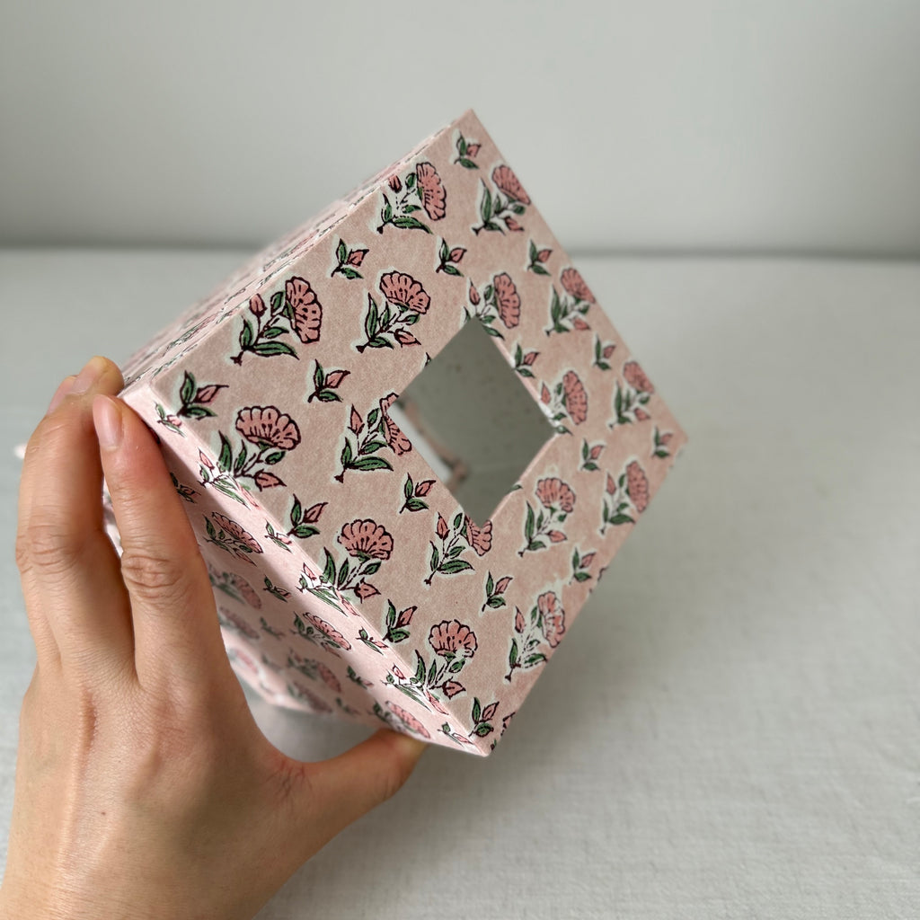 Floral Tissue Box Cover — Block Print
