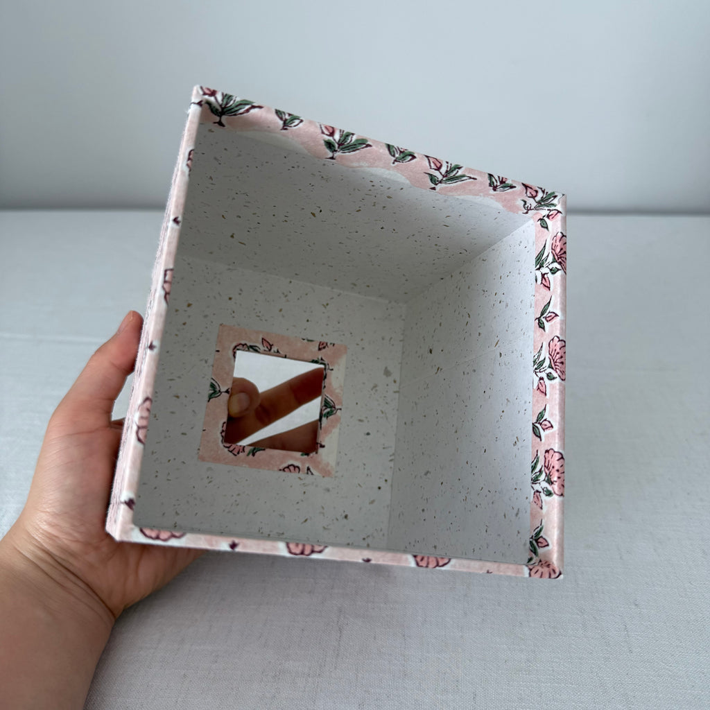 Floral Tissue Box Cover — Block Print