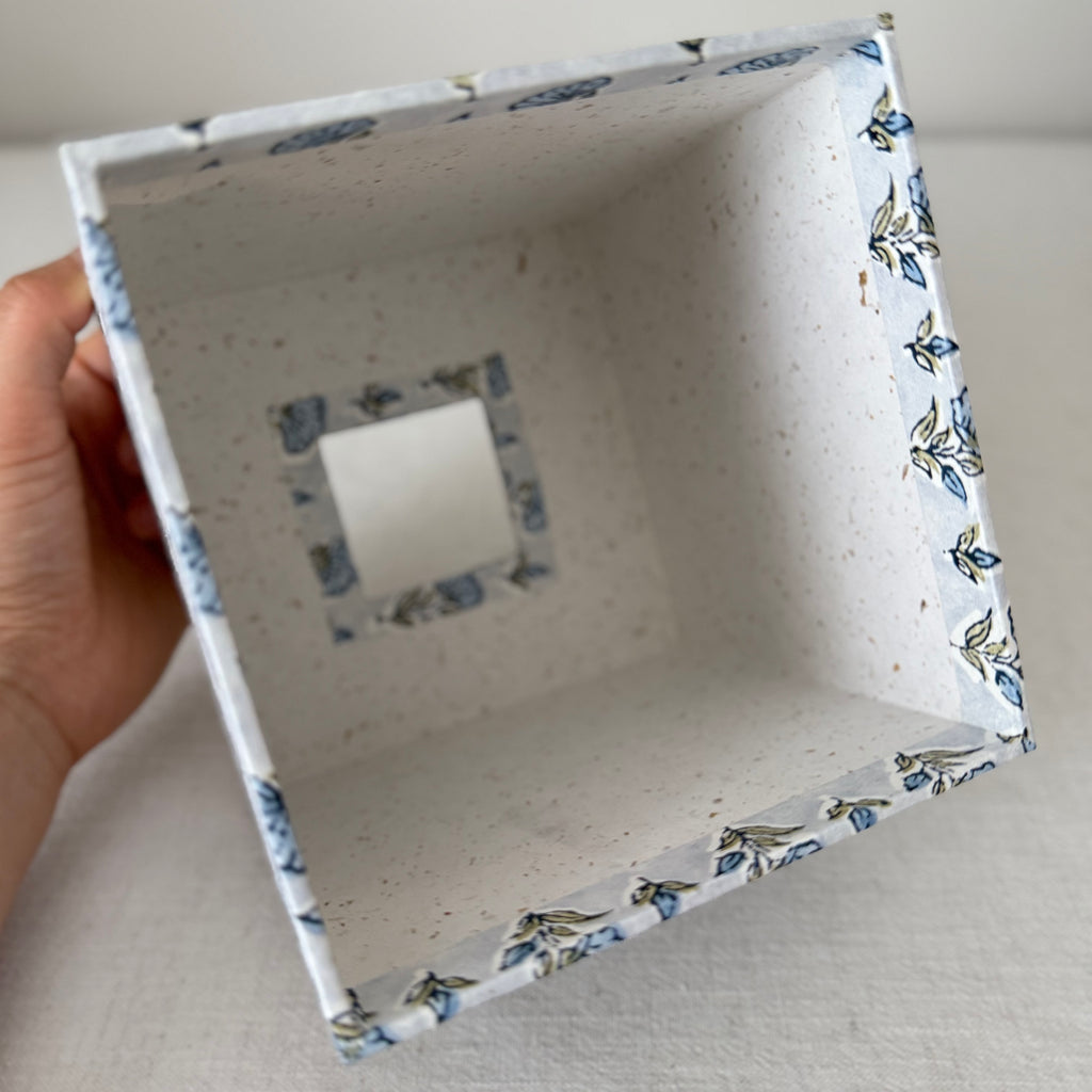Floral Tissue Box Cover — Block Print