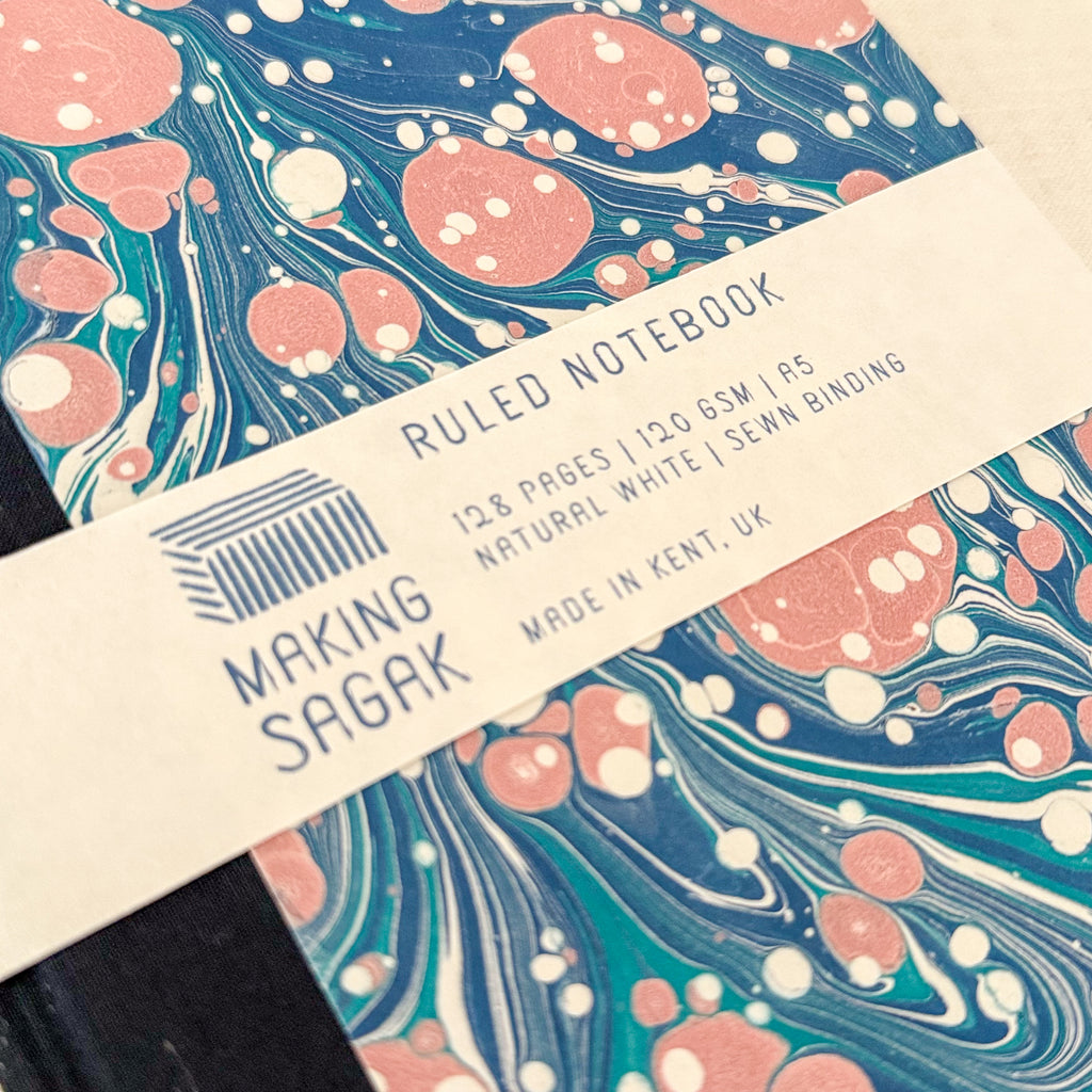 A5 & A6 Hand-Marbled Hardcover Notebook
