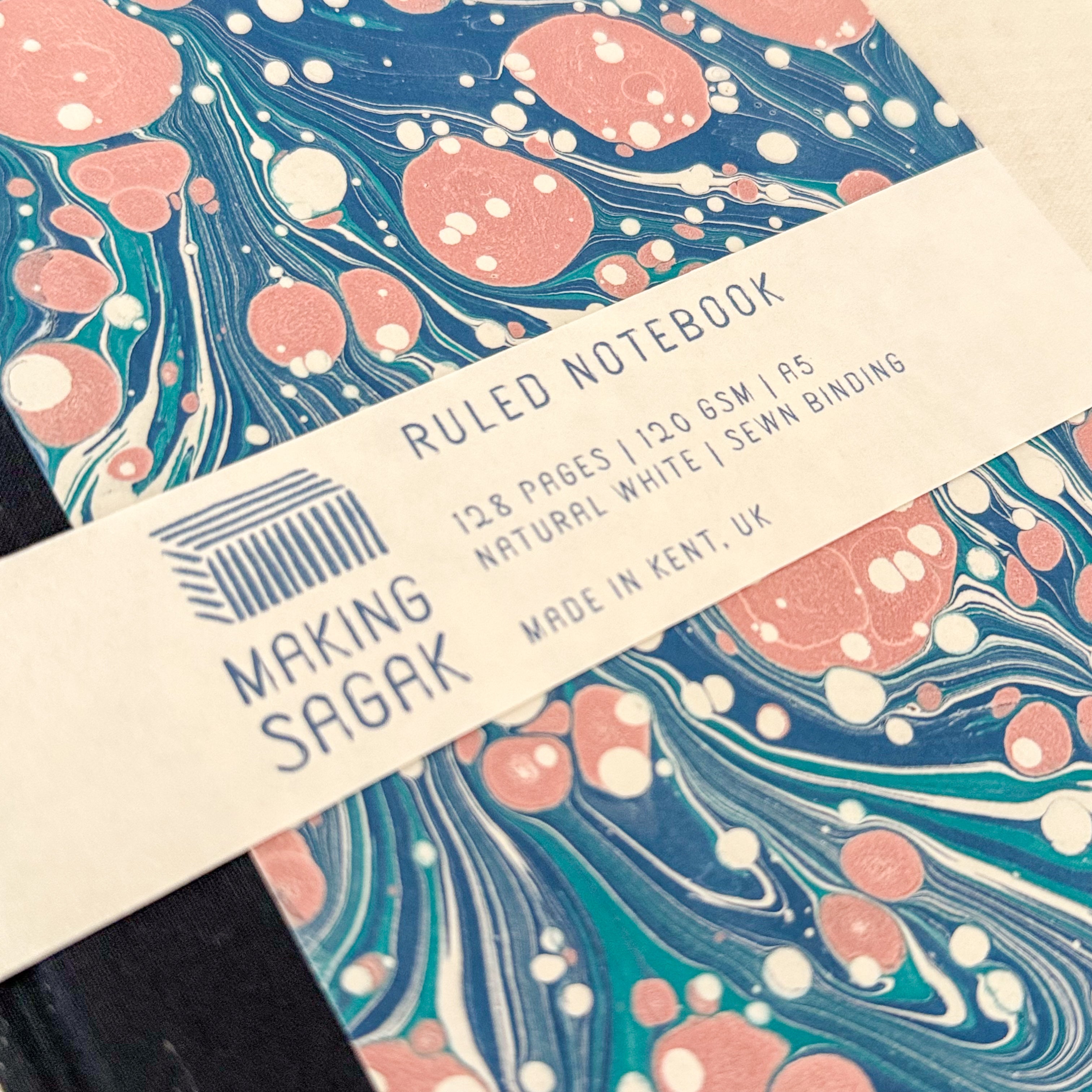 A5 & A6 Hand-Marbled Hardcover Notebook