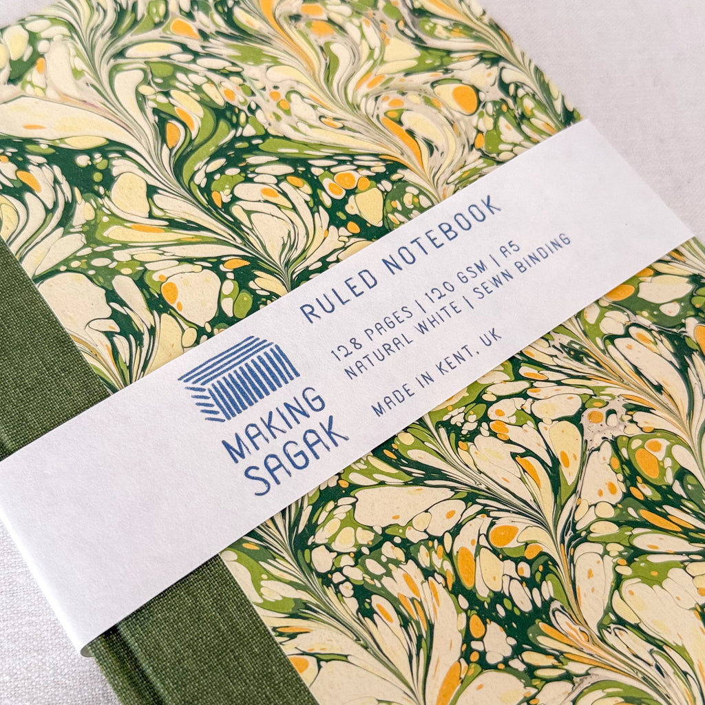 A5 & A6 Hand-Marbled Hardcover Notebook