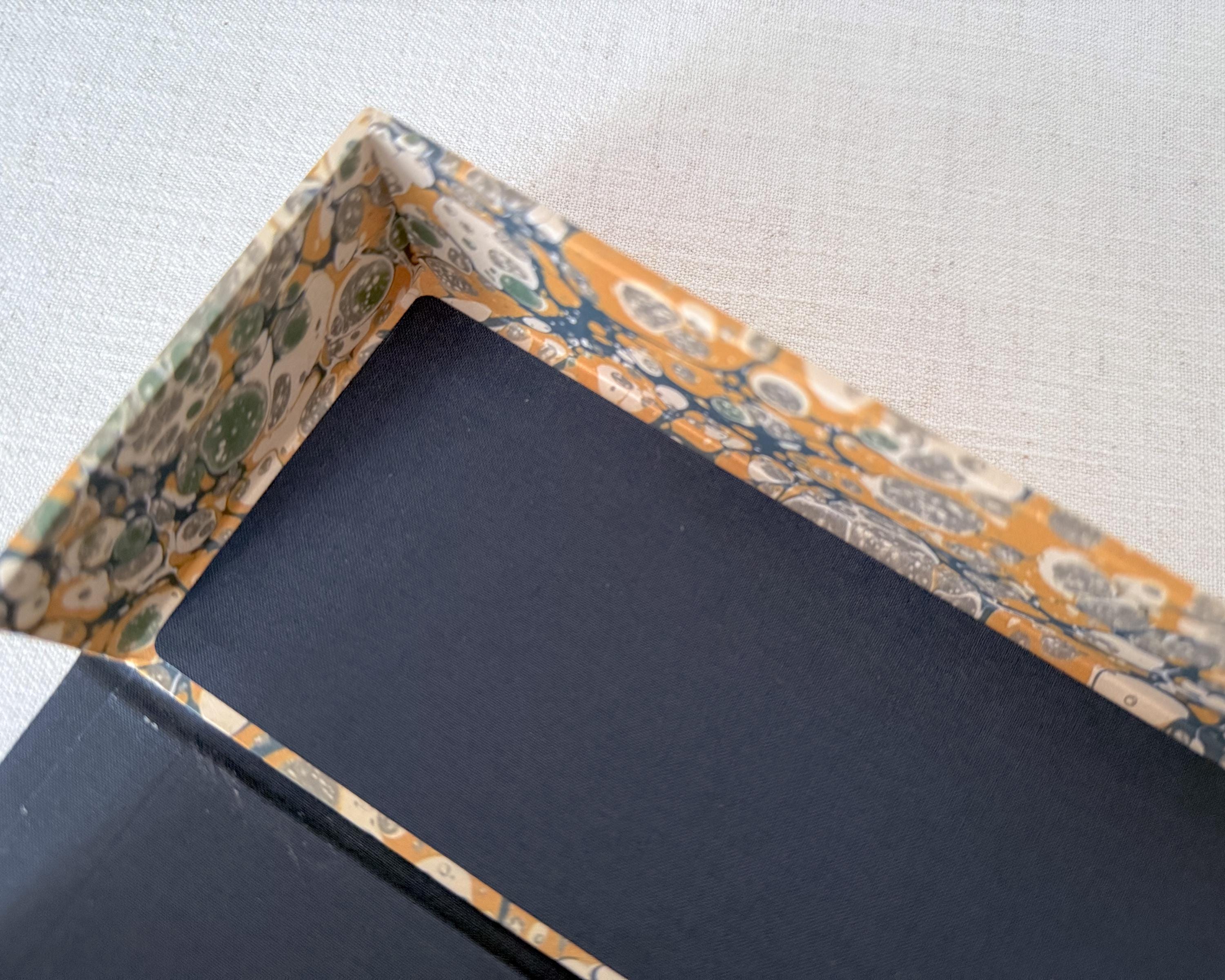 Mustard Yellow Marbled Desk Organiser — Large