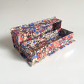 Burgundy & Blue Marbled Desk Organiser — Small