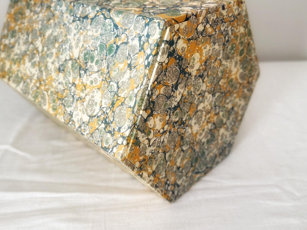 Marbled Desk Set — Tissue Box Cover, Waste Bin & Pen Pot