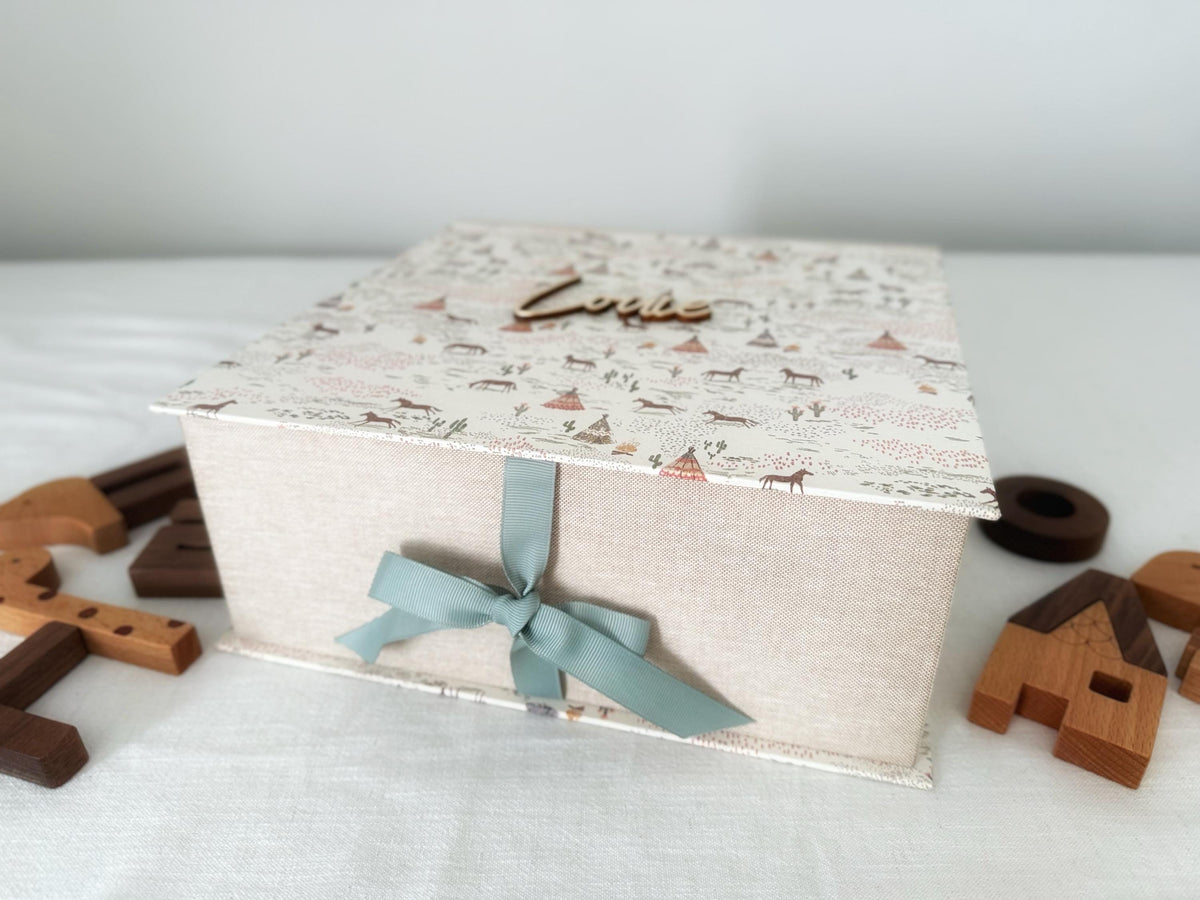 Personalised Baby Keepsake Box — Handmade Memory Box with Name