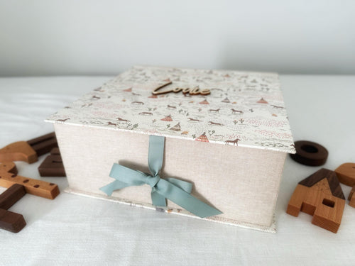Personalised Baby Keepsake Box — Handmade Memory Box with Name