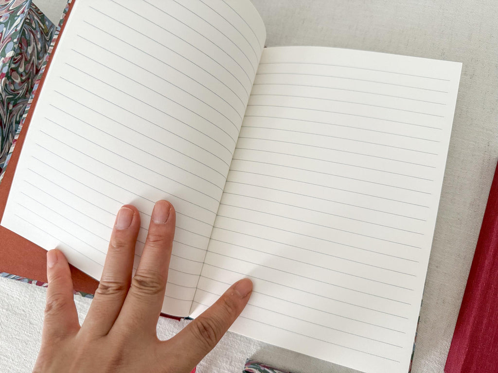 Hand Bound Notebook A5 A6, Lined or Plain Recycled Paper Journal, Confetti