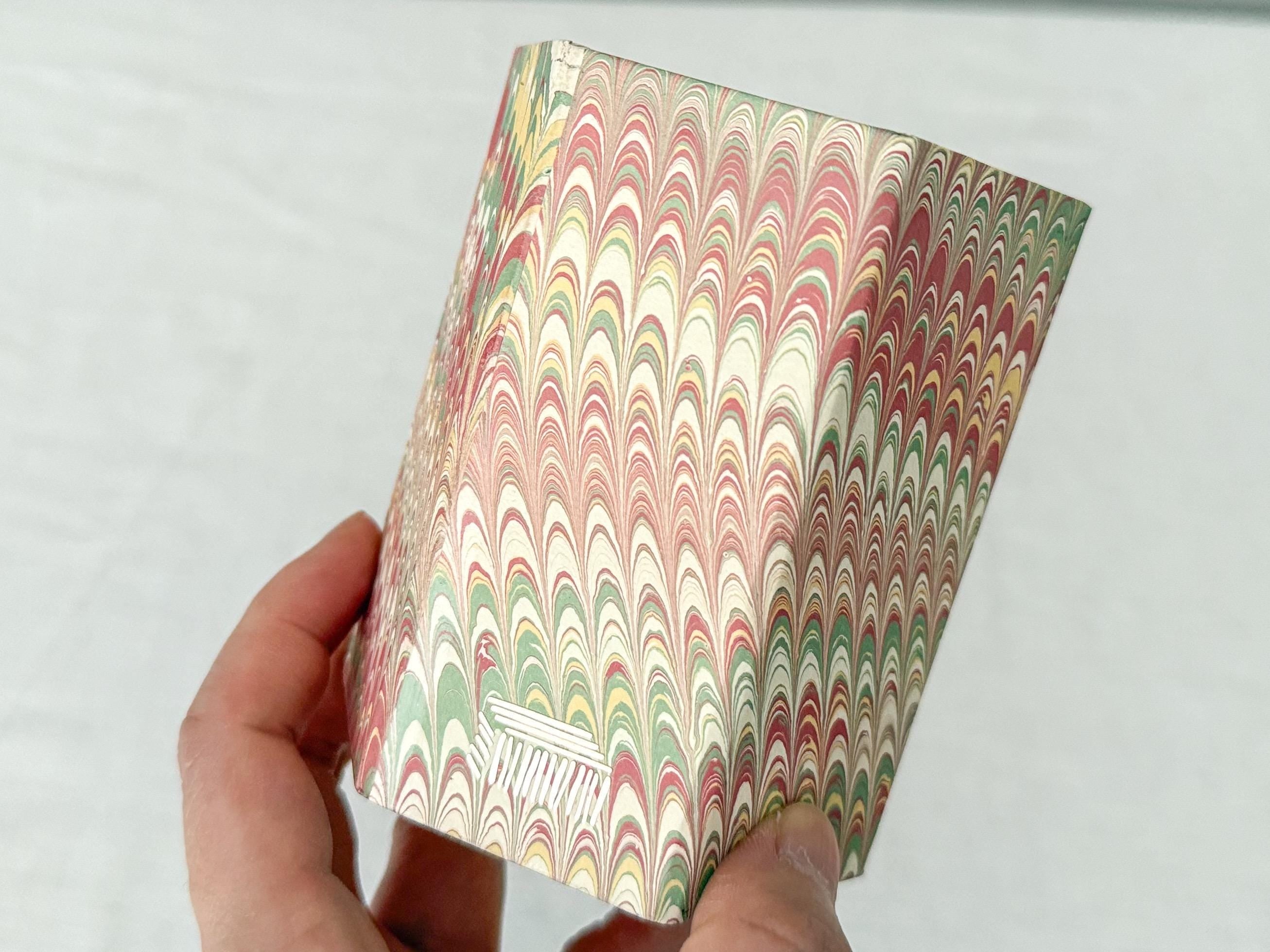 Hand Marbled Pen Pot for Desk, Hexagonal Pencil Holder, Pink Green Tidy