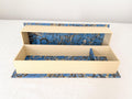 Large Hand Marbled Clamshell Box, One of a Kind Blue Desk Organiser Storage