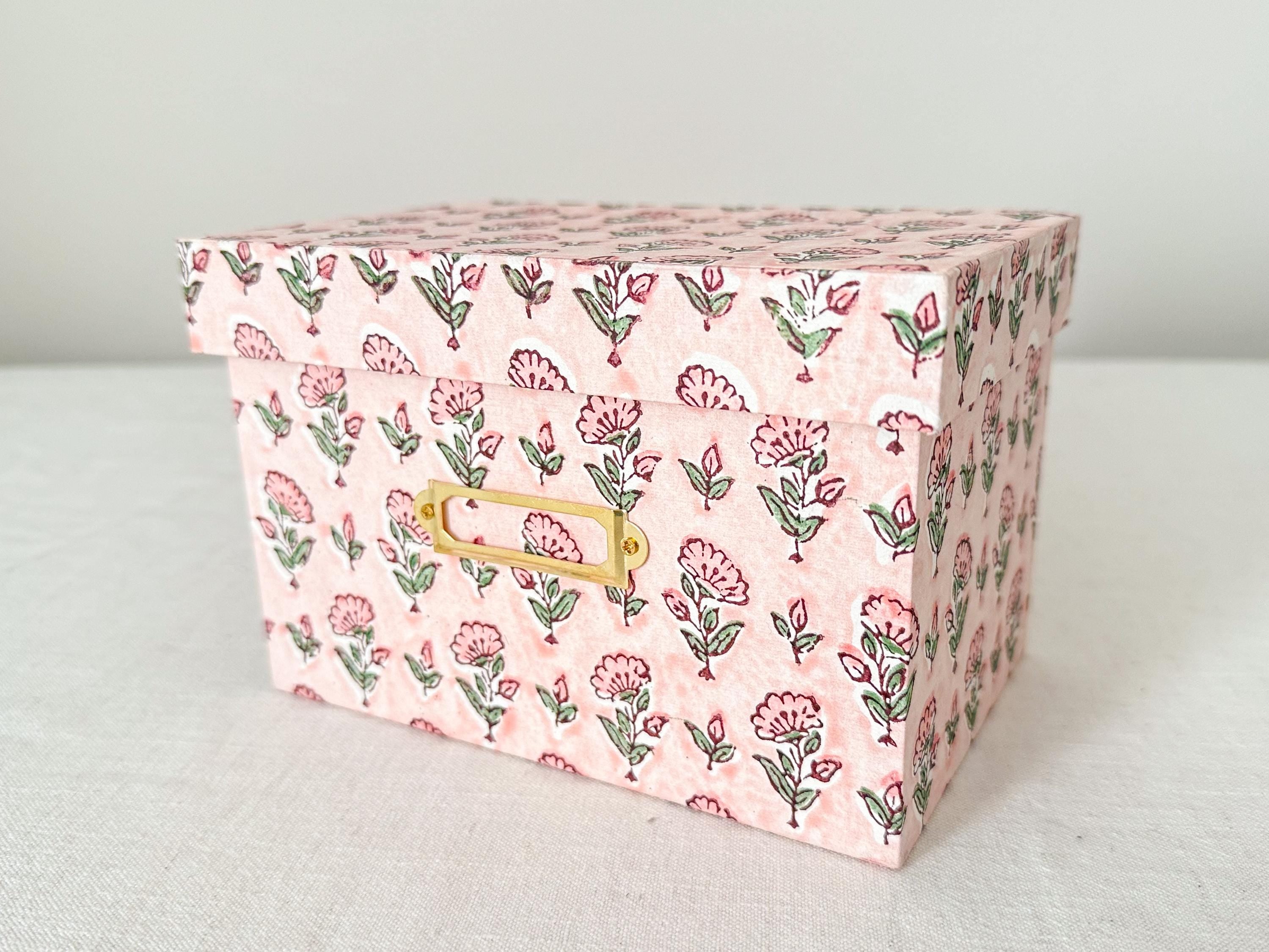 Photo Storage Box for 4x6 Prints, Recipe Card Box, Floral Keepsake Box