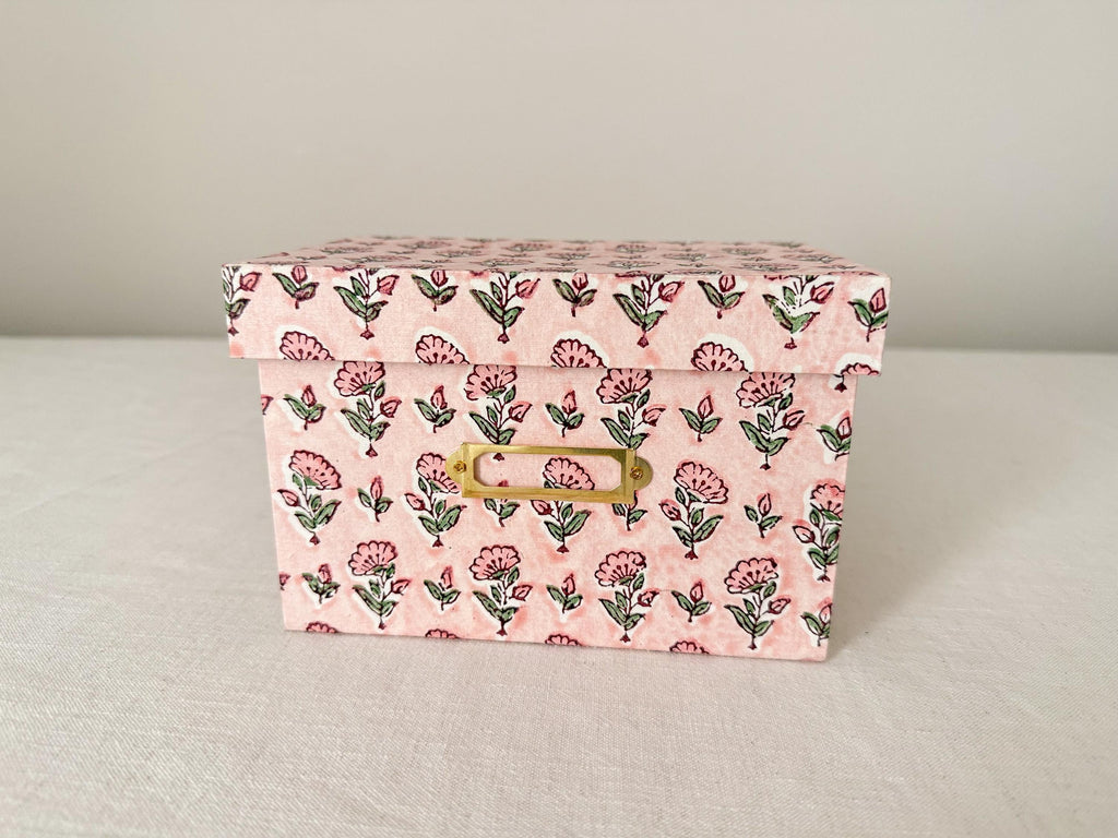 Photo Storage Box for 4x6 Prints, Recipe Card Box, Floral Keepsake Box
