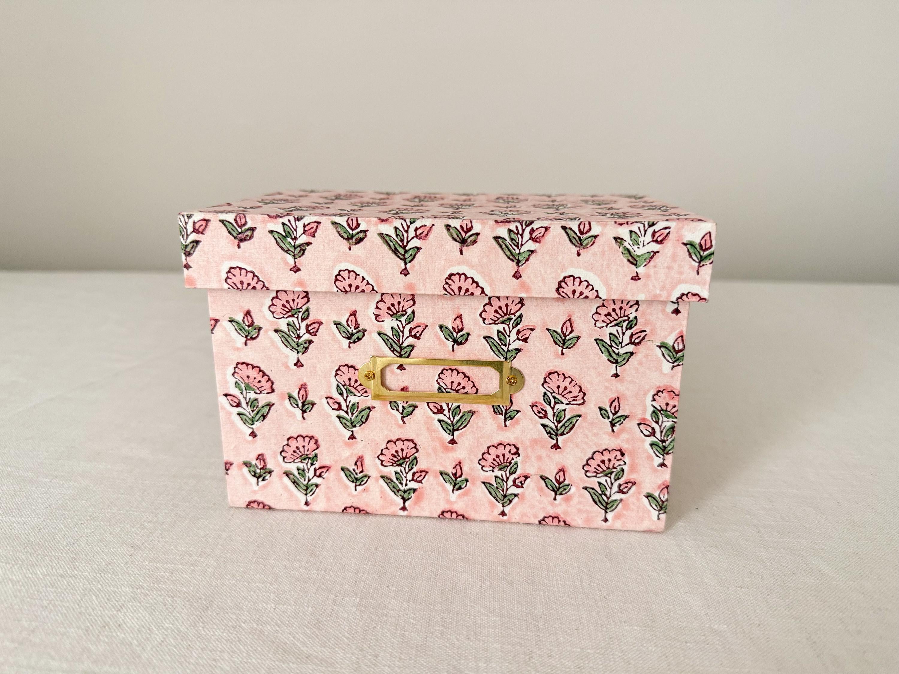 Photo Storage Box for 4x6 Prints, Recipe Card Box, Floral Keepsake Box