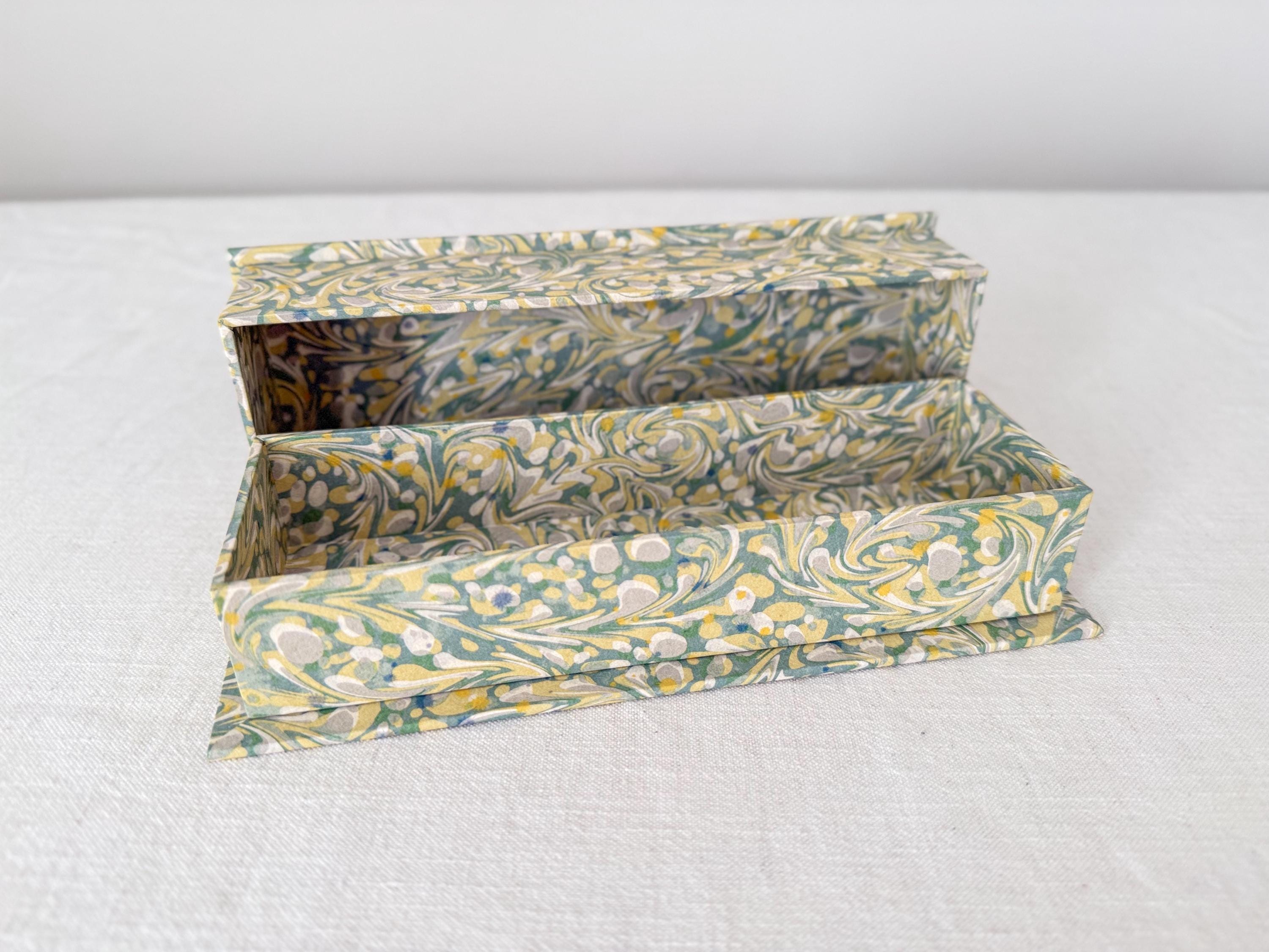 Green Clamshell Desk Organiser, Stationery Storage Box, Matching Desk Set with Notebooks