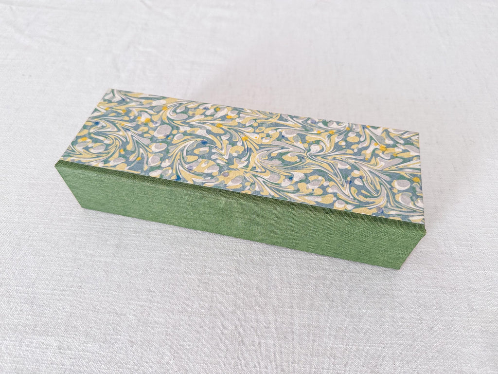 Green Clamshell Desk Organiser, Stationery Storage Box, Matching Desk Set with Notebooks