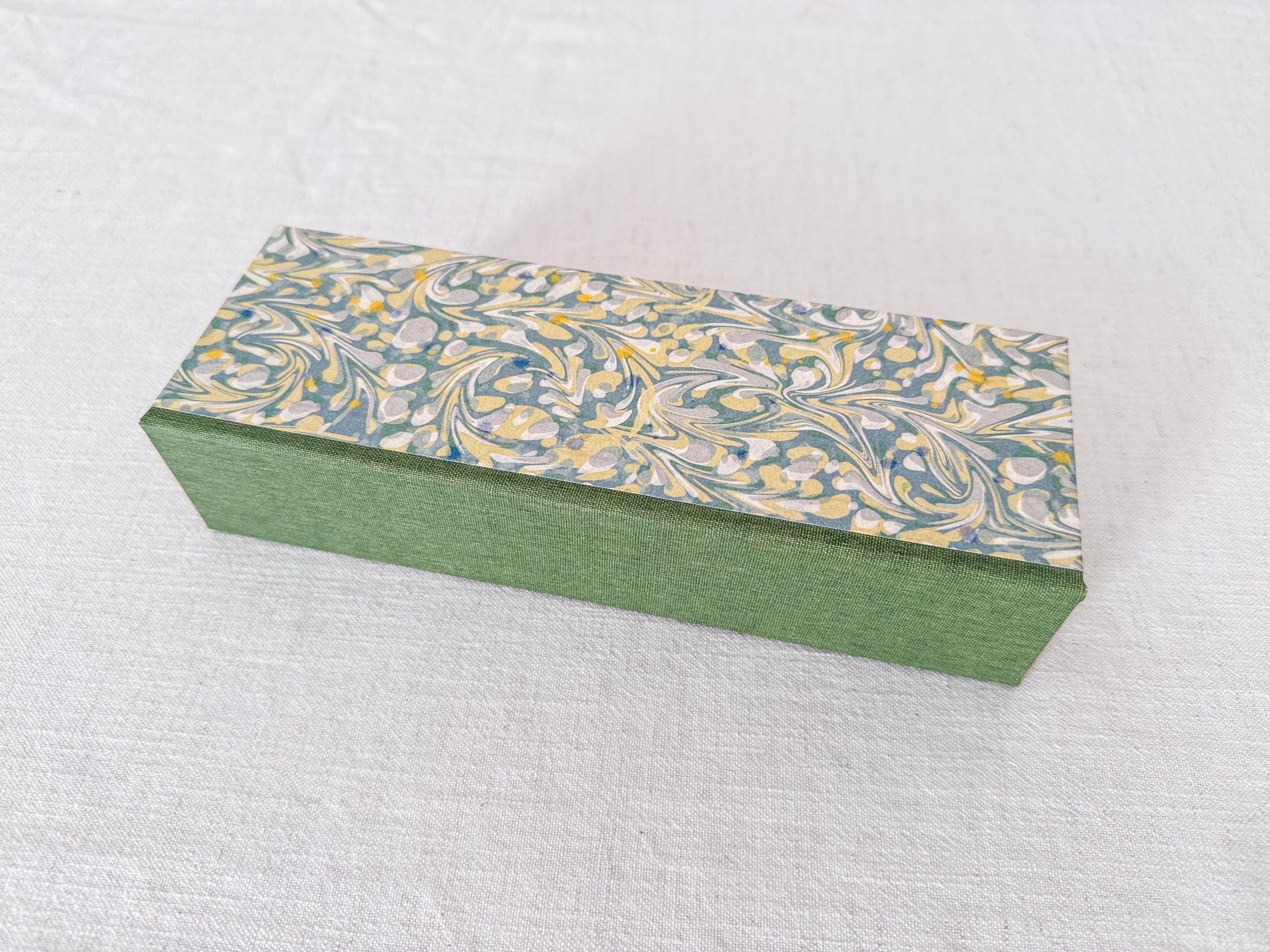 Green Clamshell Desk Organiser, Stationery Storage Box, Matching Desk Set with Notebooks