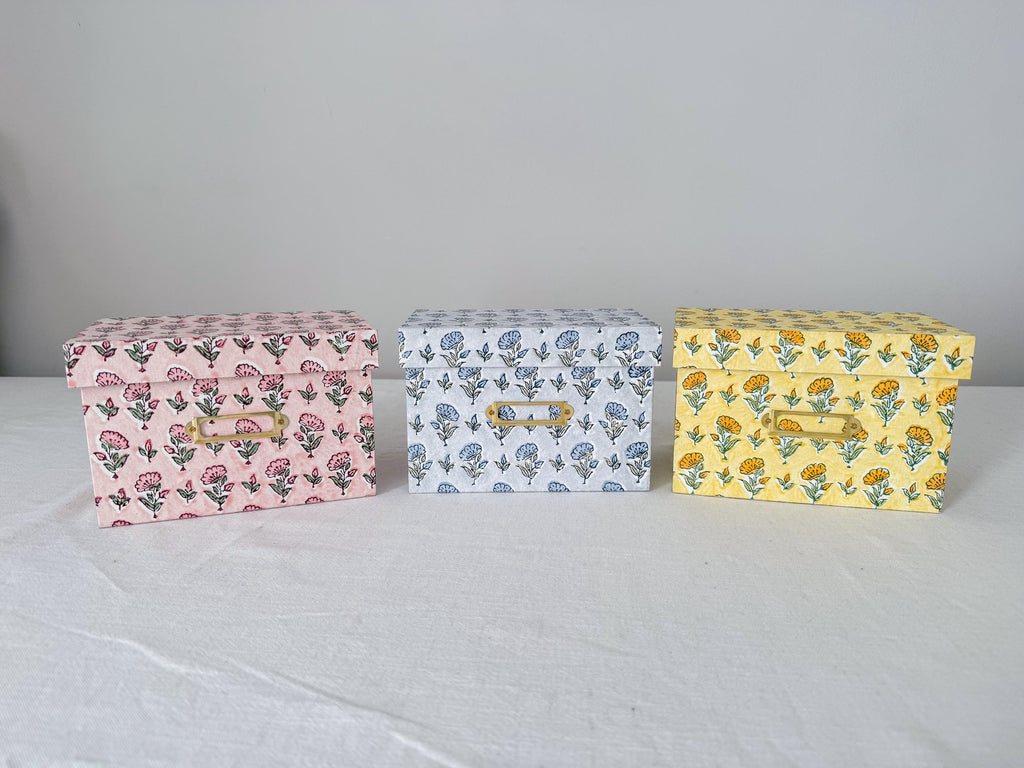 Photo Storage Box for 4x6 Prints, Recipe Card Box, Floral Keepsake Box