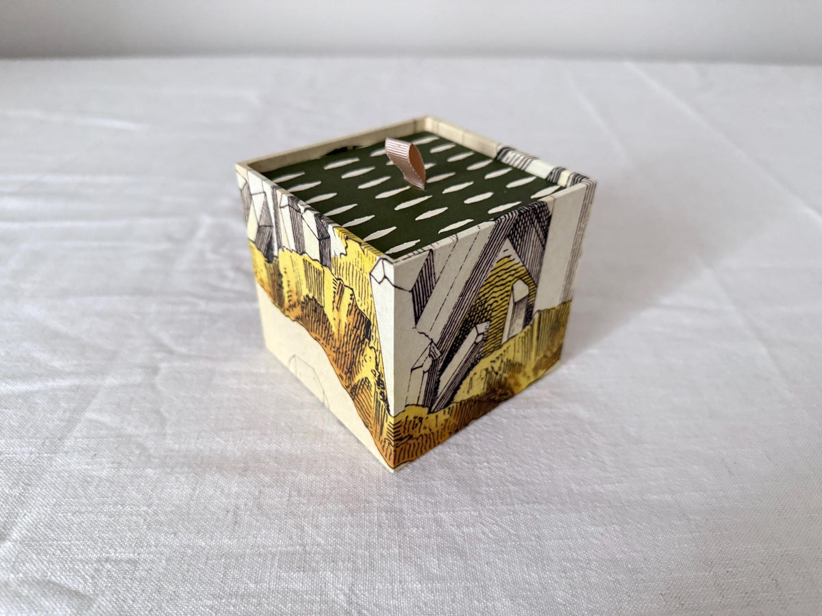 Handmade Mini Storage Box with Lid, Floral or Mineral Pattern