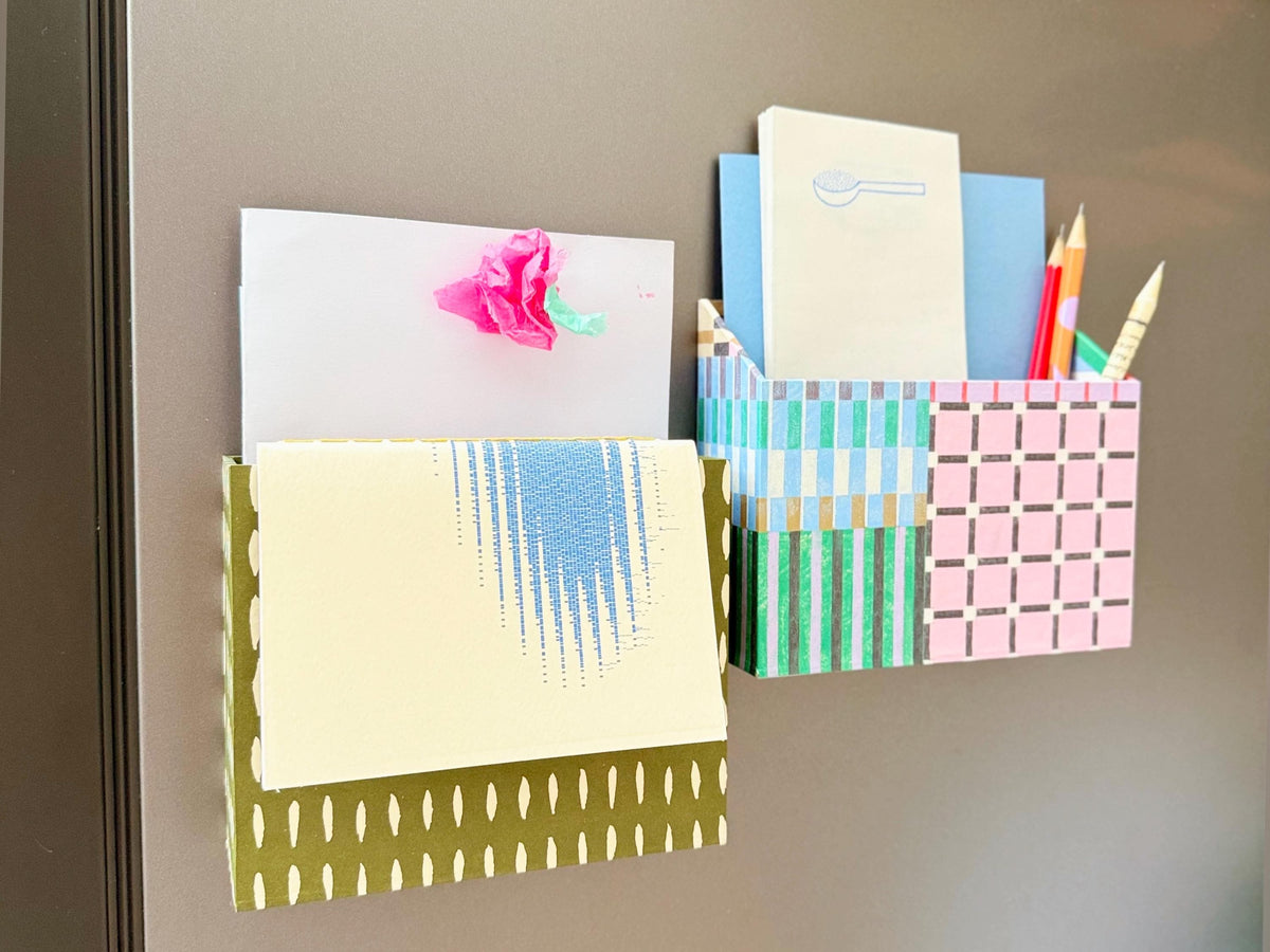 Magnetic Letter Holder for Fridge, Patterned Paper Post Organiser