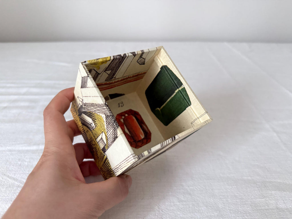 Handmade Mini Storage Box with Lid, Floral or Mineral Pattern