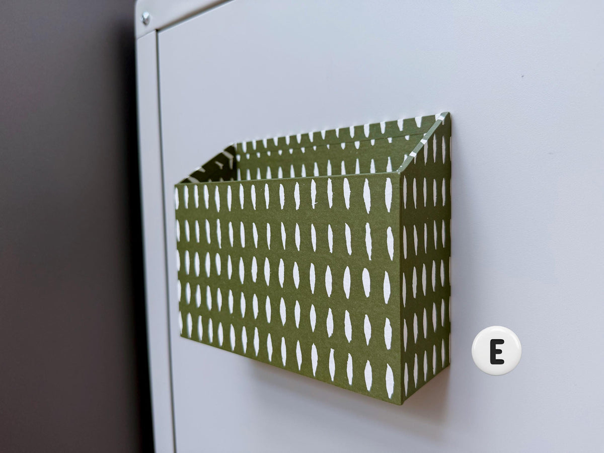 Magnetic Letter Holder for Fridge, Patterned Paper Post Organiser __etsy:8627103291