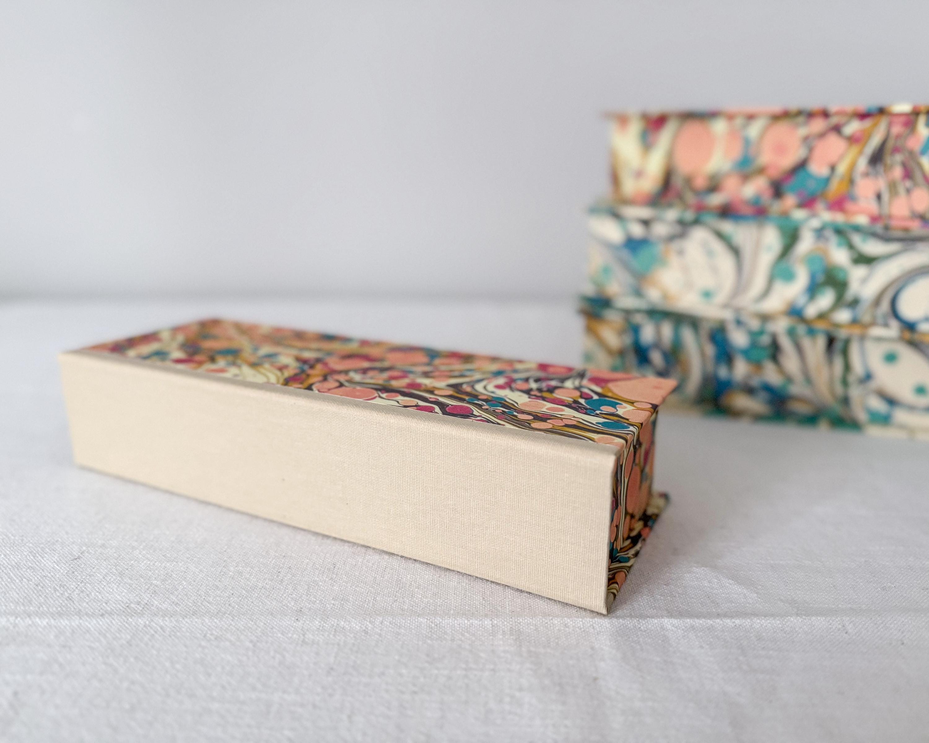 Pink marbled desk organiser interior cream lining – Making SAGAK